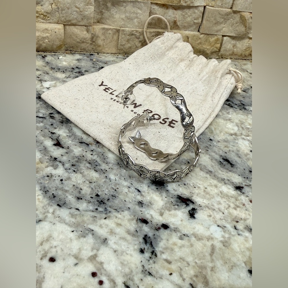 Keziah Hoop Earrings - Vintage Silver- Kendra Scott Yellow Rose